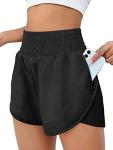 High Waist Women's Athletic Shorts with Zip Pocket