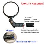 Hafny Stainless Steel Bar End Bike Mirror