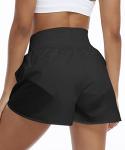 High Waist Women's Athletic Shorts with Zip Pocket