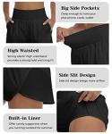 High Waist Women's Athletic Shorts with Zip Pocket