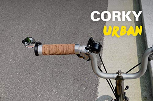 CORKY Folding Handlebar Bike Mirror - Convex Lens