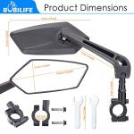 2-Pack Adjustable Bike Handlebar Mirrors - Wide Angle