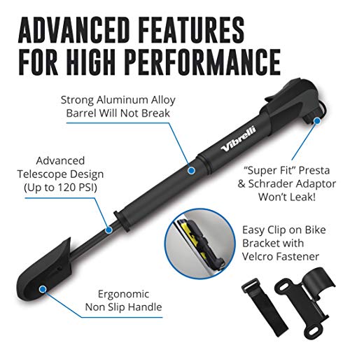 Compact Bike Pump & Puncture Repair Kit - Dual Valve Compatible