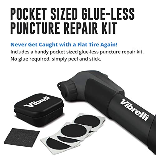 Compact Bike Pump & Puncture Repair Kit - Dual Valve Compatible