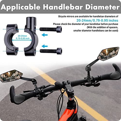 Adjustable Bike Handlebar Mirrors - 2 Pack