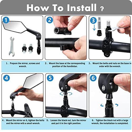 Adjustable Bike Handlebar Mirrors - 2 Pack