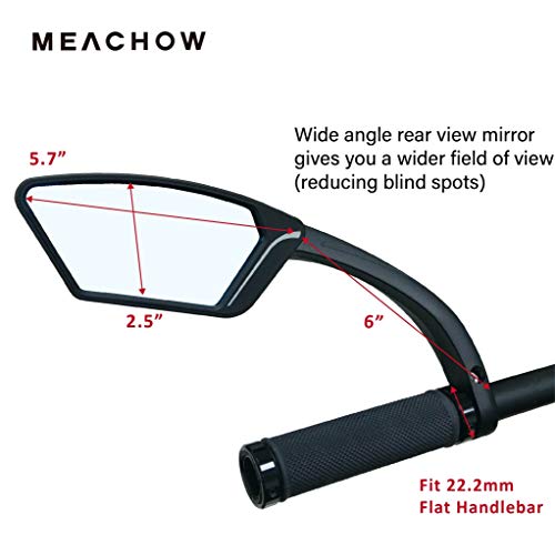 Meachow Rotatable Handlebar Bike Mirror (Silver Left)