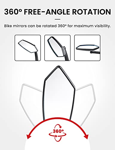360° Wide Angle Bike Mirror for Maximum Vision