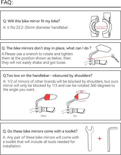 360° Wide Angle Bike Mirror for Maximum Vision
