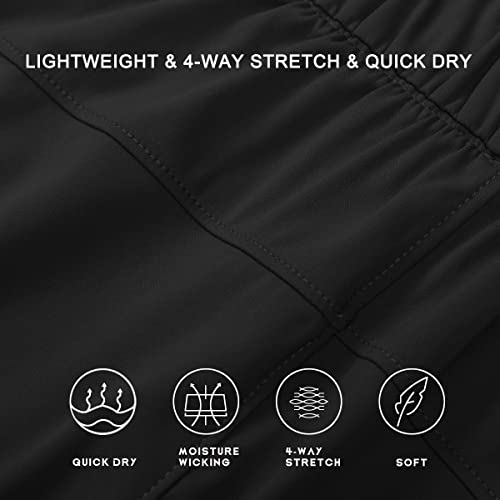 Women's Black Cycling Shorts with Pockets