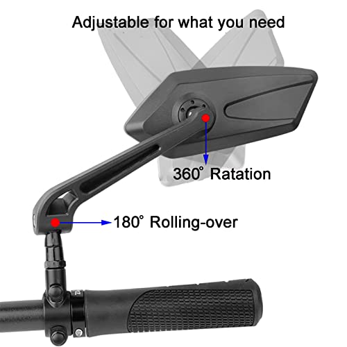 Rotating handlebar rearview bike mirror