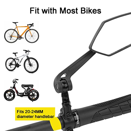 Rotating handlebar rearview bike mirror
