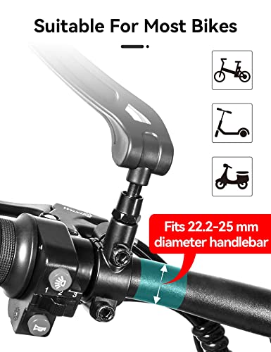 MAGICYCLE Handlebar Bike Mirrors - HD Glass, Safe Angle