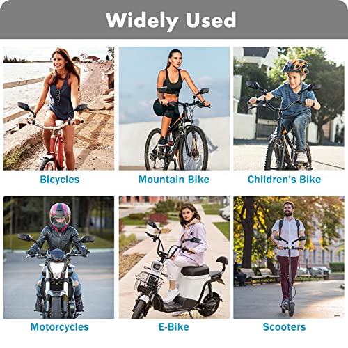 2-Pack Adjustable Bicycle Handlebar Mirrors 360° Rotatable