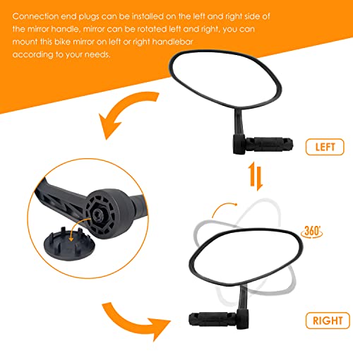 Thick Glass Bike Mirror for Handlebars