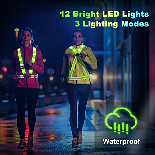 Waterproof LED Reflective Vest for Running and Cycling