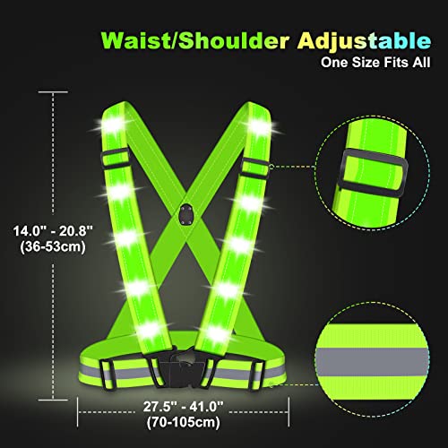Waterproof LED Reflective Vest for Running and Cycling