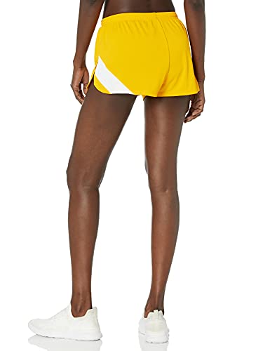 ASICS Women's Gold/White Split Shorts, Small