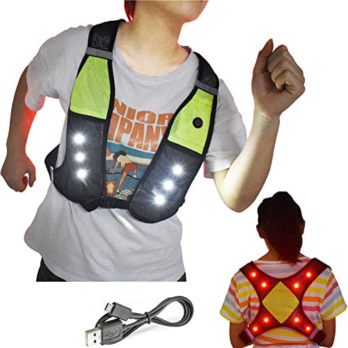 LED Reflective Cycling Safety Vest - Adjustable & USB Rechargeable