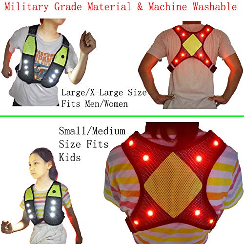 LED Reflective Cycling Safety Vest - Adjustable & USB Rechargeable