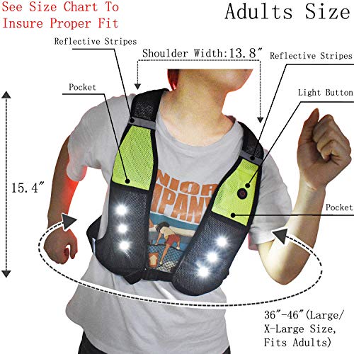 LED Reflective Cycling Safety Vest - Adjustable & USB Rechargeable