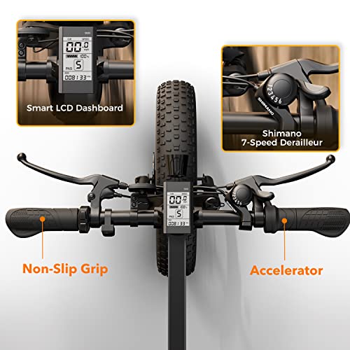 Foldable Electric Beach/Mountain Bike, 2XFaster Charge, 500W Motor