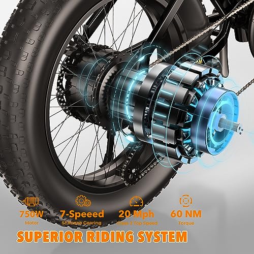 Foldable Electric Beach/Mountain Bike, 2XFaster Charge, 500W Motor