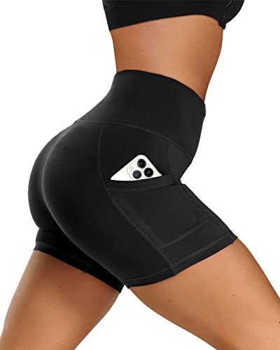 Women's High Waist Cycling Shorts with Pockets