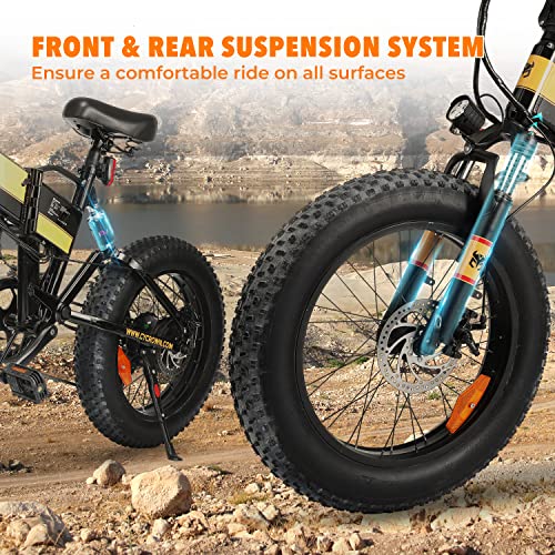 Foldable Electric Beach/Mountain Bike, 2XFaster Charge, 500W Motor