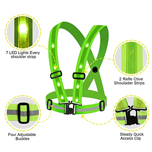 LED Reflective Safety Cycling Vest with Storage Bag