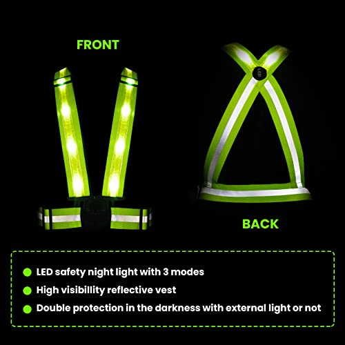 LED Reflective Safety Cycling Vest with Storage Bag