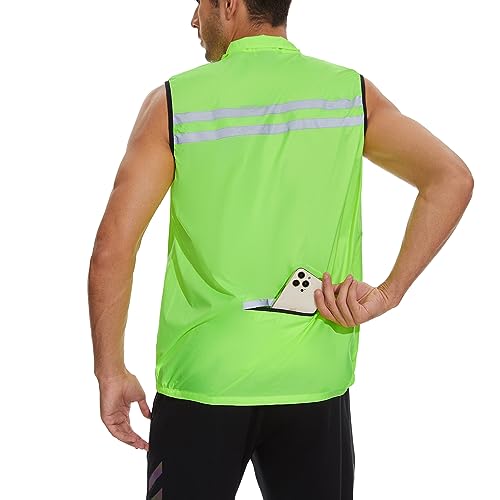 Hi-Viz Men's Cycling Windbreaker Vest - Reflective
