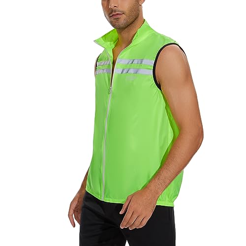 Hi-Viz Men's Cycling Windbreaker Vest - Reflective