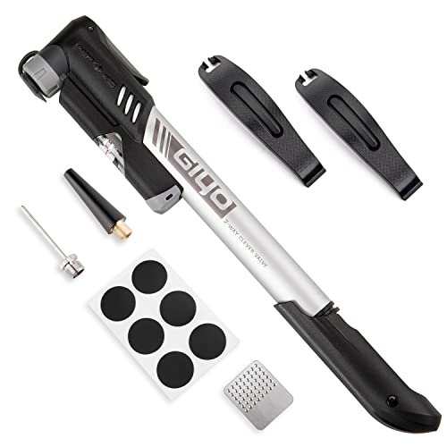 Compact Bike Pump with Gauge & Repair Kit