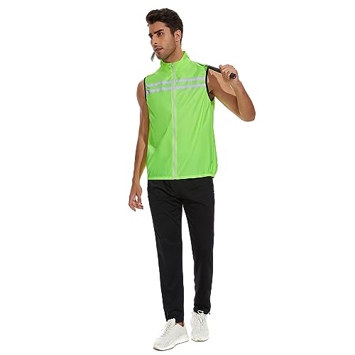 Hi-Viz Men's Cycling Windbreaker Vest - Reflective