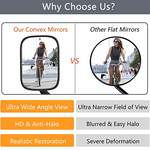 2pcs HD Wide Angle Bike Handlebar Mirrors