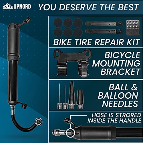 Compact Bike Pump with Presta/Schrader Valves