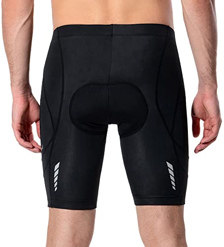 Men's Padded Cycling Shorts with Pockets, Black