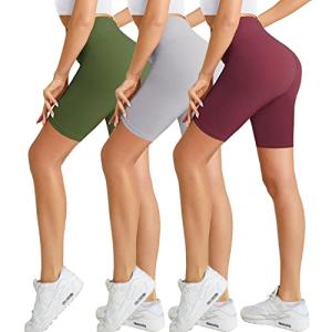 SanAogo Women's High Waisted Athletic Shorts 3-Pack