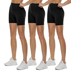 High-Waisted Black Biker Shorts for Women