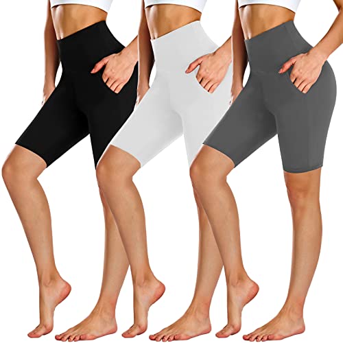 Women's High Waisted Bike Shorts with Pockets