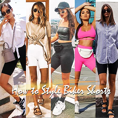 Women's High Waisted Bike Shorts with Pockets