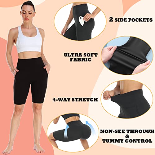 Women's High Waisted Bike Shorts with Pockets