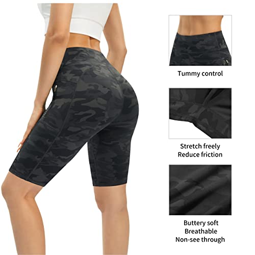 Women's High Waist Biker Shorts with Pockets