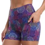 Women's Purple Floral Cycling Shorts, Large