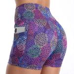 Women's Purple Floral Cycling Shorts, Large