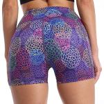 Women's Purple Floral Cycling Shorts, Large