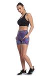 Women's Purple Floral Cycling Shorts, Large