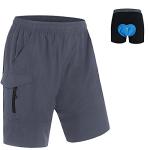 Men's Grey Baggy MTB Cycling Shorts with Padding