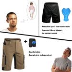 Men's 4D Padded MTB Bike Shorts - Khaki